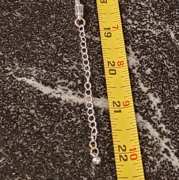 Vintage Pebble Heart Pendant and Necklace - Silver Toned - Picture 4 of 4